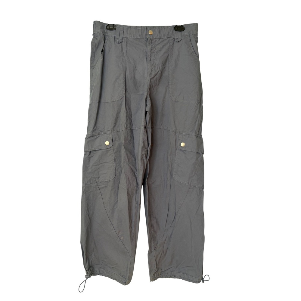 Project/Rebel Grey Cargo Utility Pants Large‎ Bungee Hem Multi Pocket Gorpcore